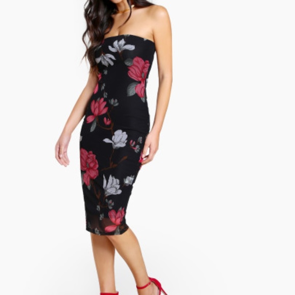 Dresses & Skirts - Strapless floral fitted dress sz small